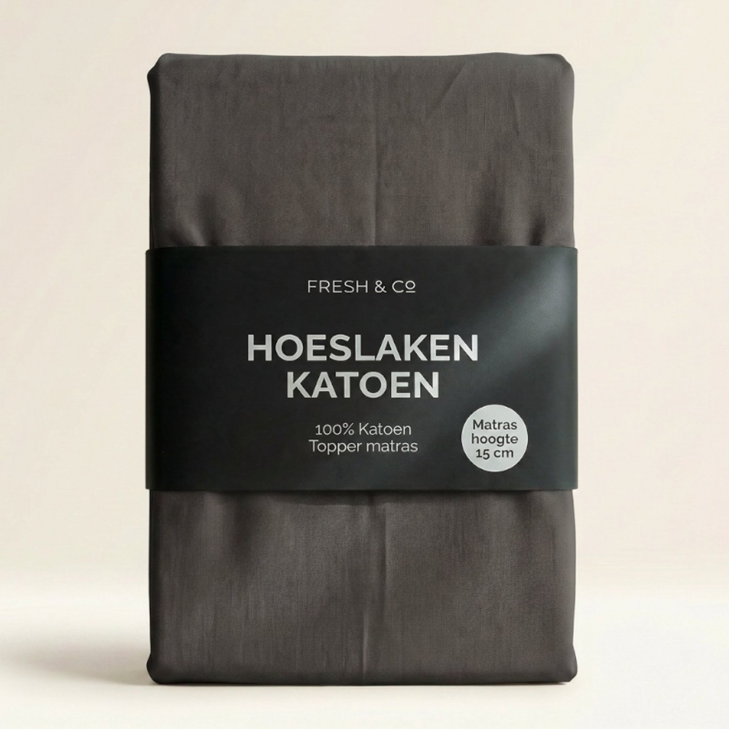 Fresh & Co Verkoelend Topper Hoeslaken - Katoen - 180x210 cm - Katoen - Fresh & Co Antraciet