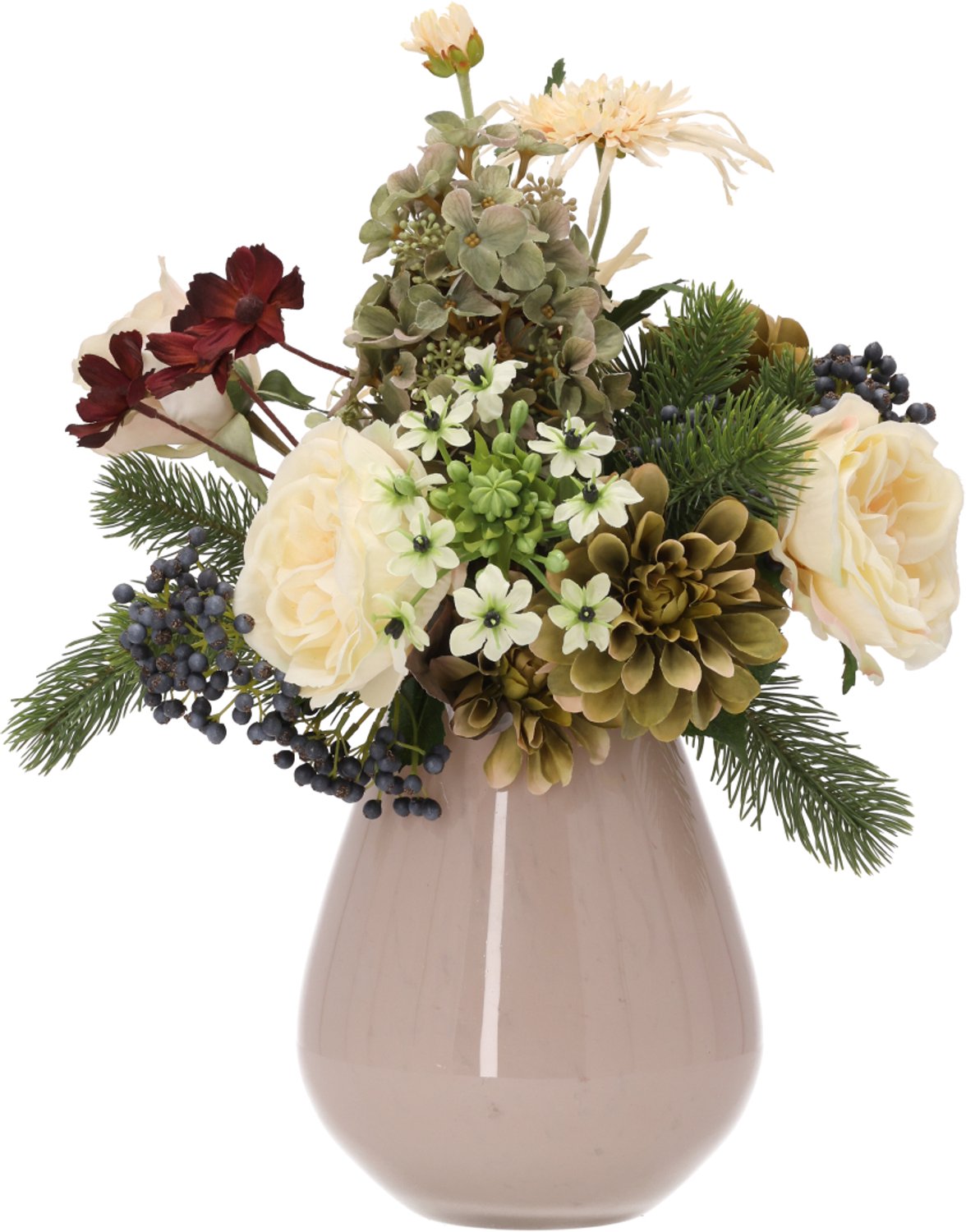maxifleur Kunstplanten Winterboeket kunstbloemen Odilia Meribel 45cm Meerkleurig