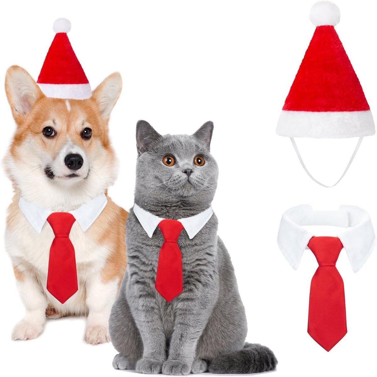 Kerstkostuum voor Honden en Katten - Verstelbare Kerstmuts voor Huisdieren (Small) - Feestelijke Dierenoutfit, Dierenaccessoires, Kerstdecoratie