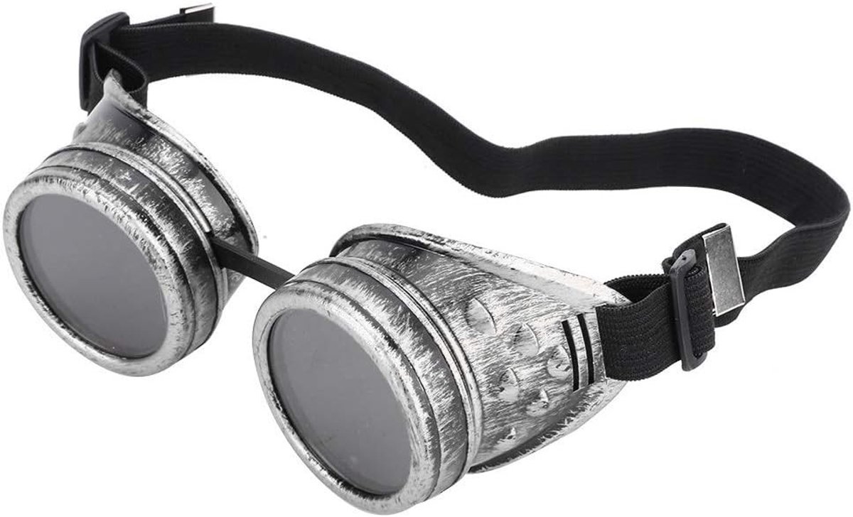 Retro Steampunk Bril voor Volwassenen, Veiligheidsbril met Sterke Glazen, Unieke Accessoires voor Mannen en Vrouwen