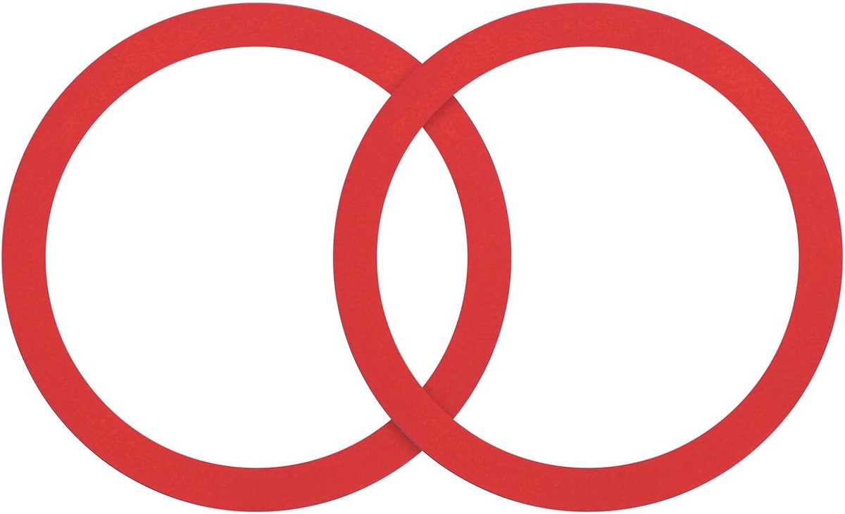 Magnetische stickerring, 2 stuks, universele magnetische adapterring, siliconen magneet, draadloze oplaadconverterset voor mobiele telefoon, draadloze oplader (rood)