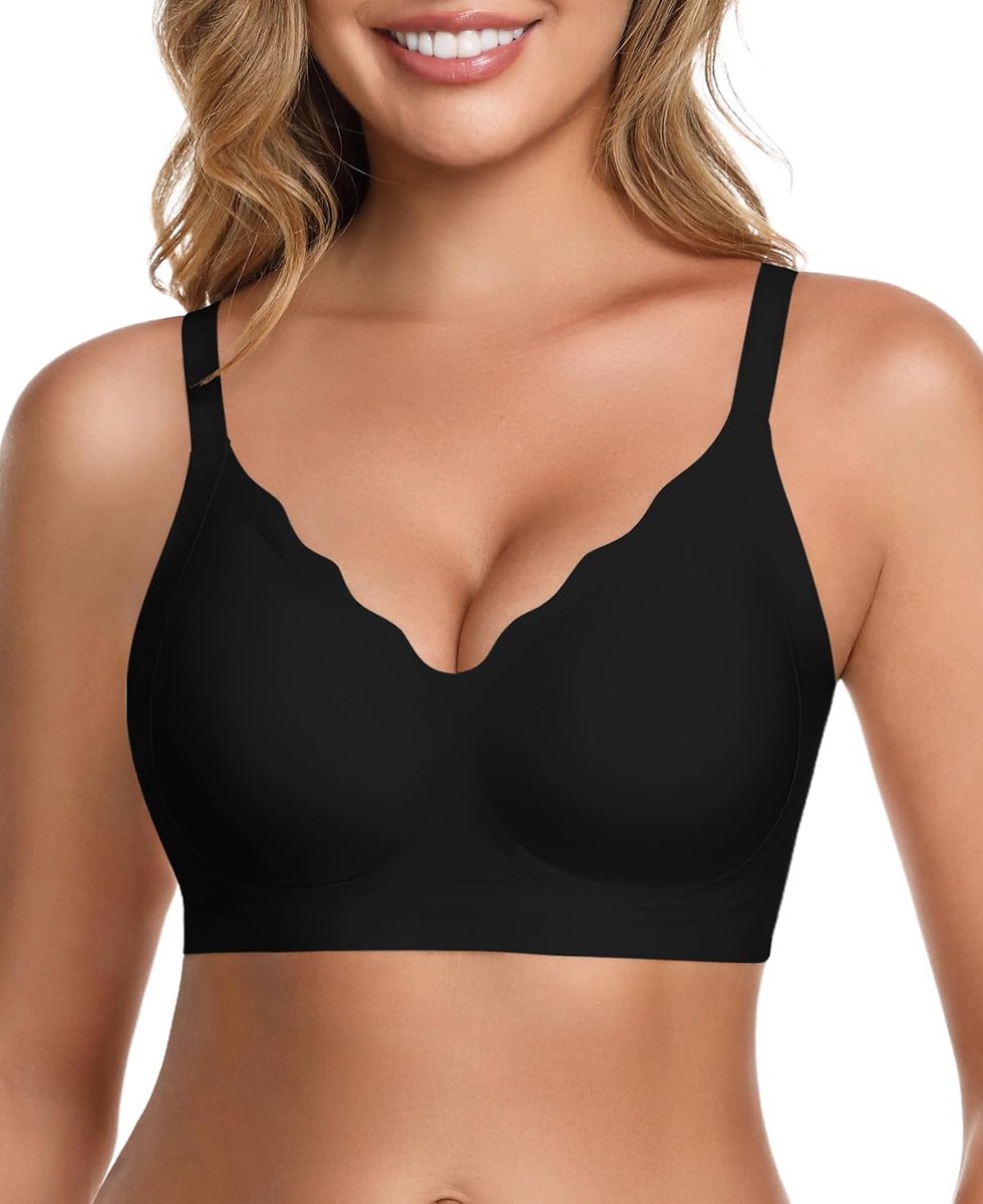 Beha zonder beugel voor dames, met vulling, comfortabel, minimizer, bralette, push-up beha, naadloos, met extra verlenging