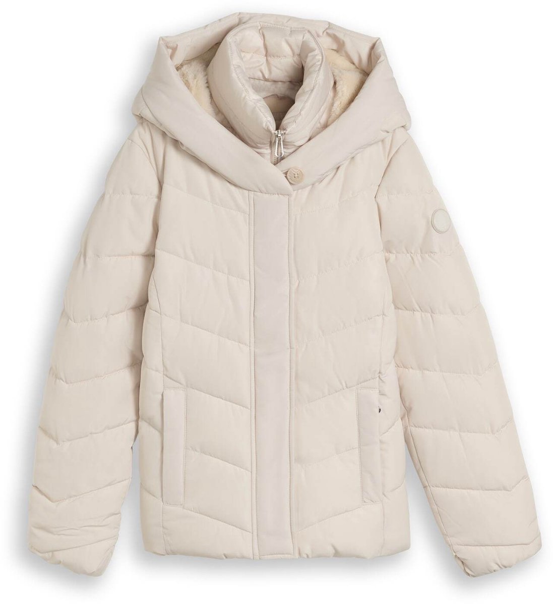 Tom Tailor - 2-in-1 pufferjas met afneembaar inzetstuk - Maat XL - cold beige