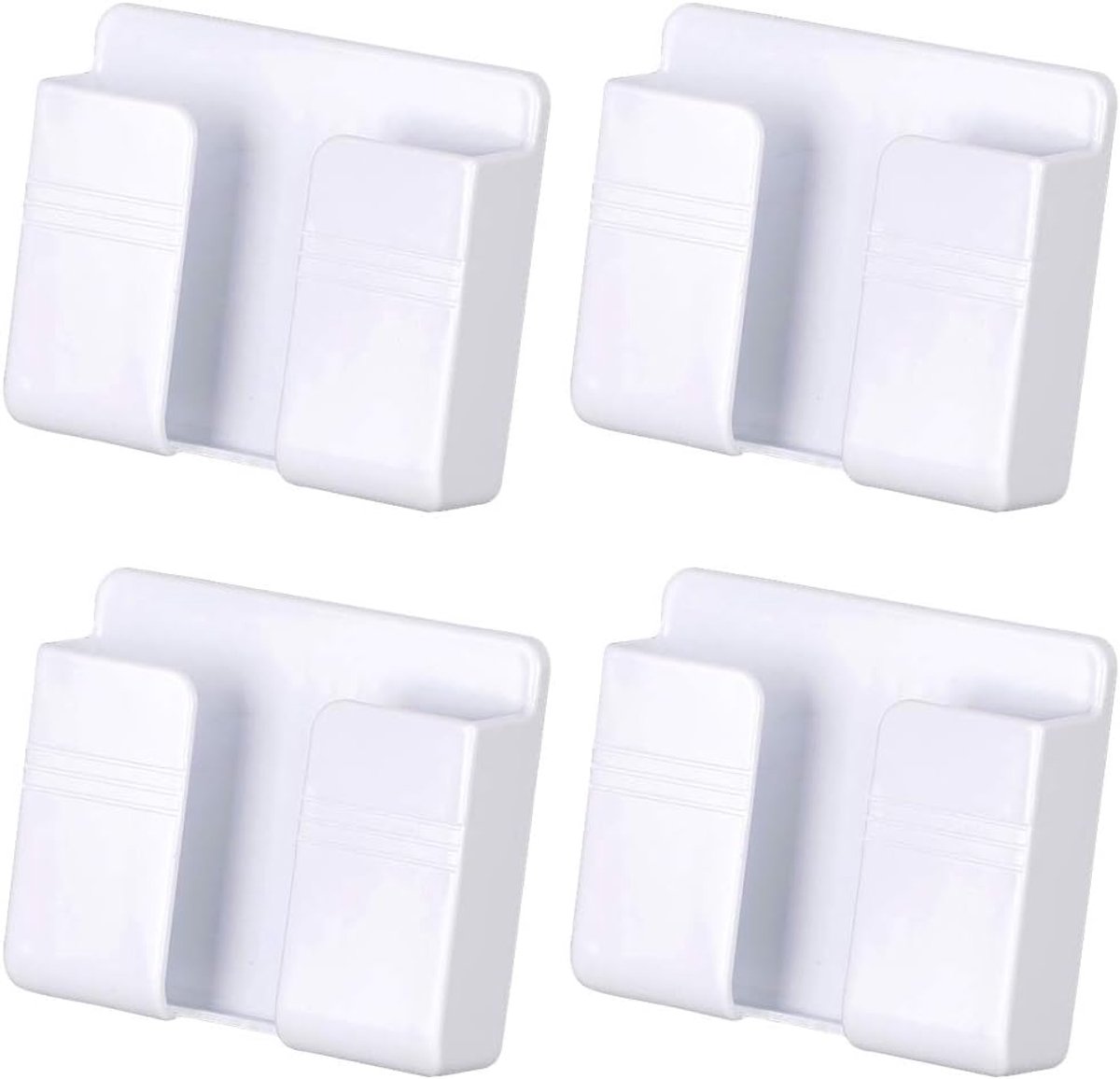 4 stuks wandhouders voor mobiele telefoon, wandhouder, afstandsbediening, houder met lijm, oplaadstandaard, datakabelopnamegat wandhouder, mobiele telefoon voor douchebed, nachtkastje, mobiele