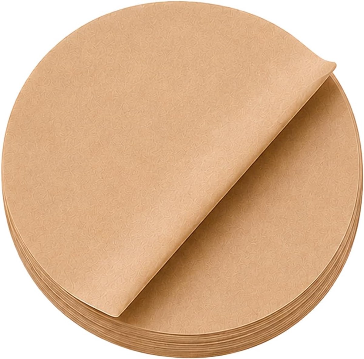 25 cm Bakpapier voor heteluchtfriteuse, rond 100 stuks niet-poreus Airfryer bakpapier heteluchtfriteuse perkamentpapier antiaanbaklaag koken voor bamboe stoomkorf magnetron oven, bakpapier bruin