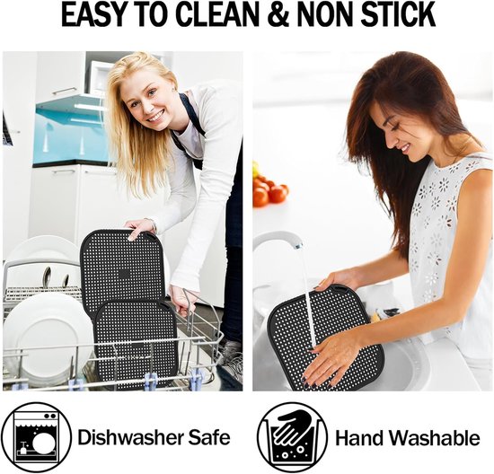 Anti-spatrooster van siliconen, herbruikbaar, voor Ninja CRISPi Air Fryer FN101EUSG, Air Fryer accessoires voor Ninja FN101EU luchtfriteuse (grijs) — afbeelding 3
