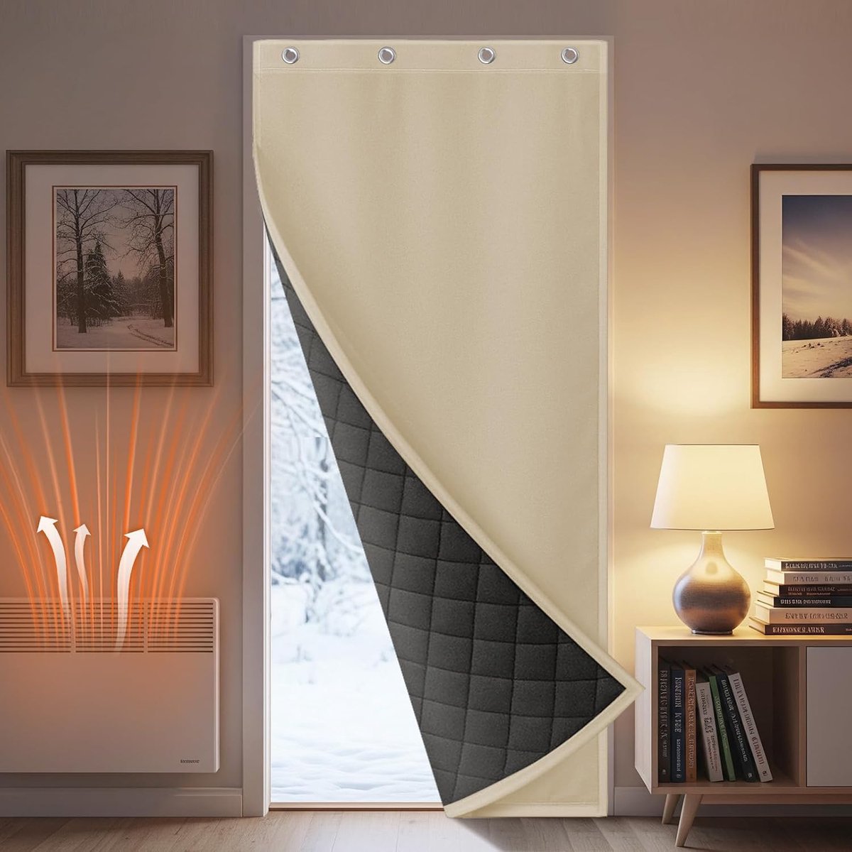 Gordijnen deurgordijn paneelgordijnen 2-delig, H 210 x B 100 cm, beige