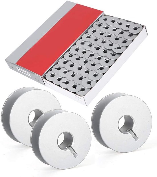 Spoelen voor naaimachines, geribbelde reserveaccessoires voor de aluminium spoel met 100 stuks 55623A voor industriële naaimachineonderdelen, eenvoudige opslag, transport en installatie — afbeelding 3
