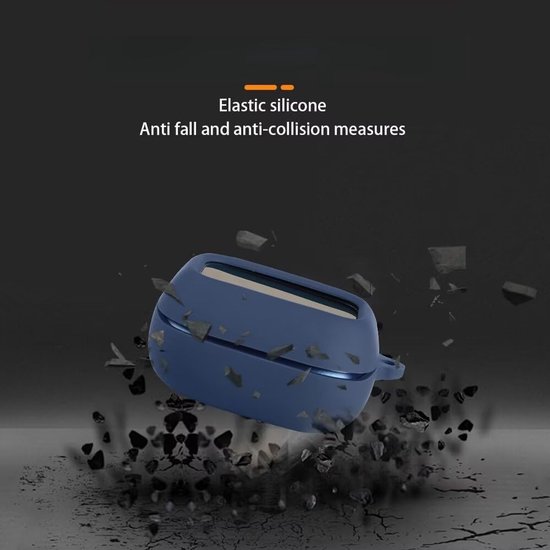 Hoesje compatibel met JBL Live Buds 4, siliconen schokbestendige beschermhoes [LED aan de voorkant zichtbaar]. Zwart — afbeelding 5