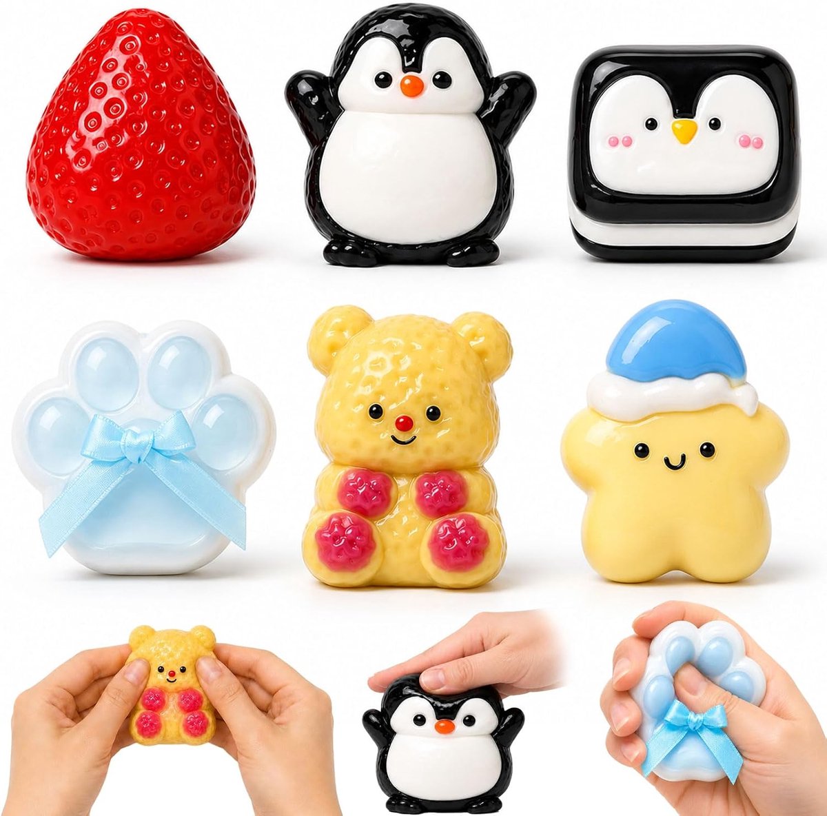 Squishy Fidget Toys (6-pack), Fufu Squishy, ​​antistressspeelgoed
