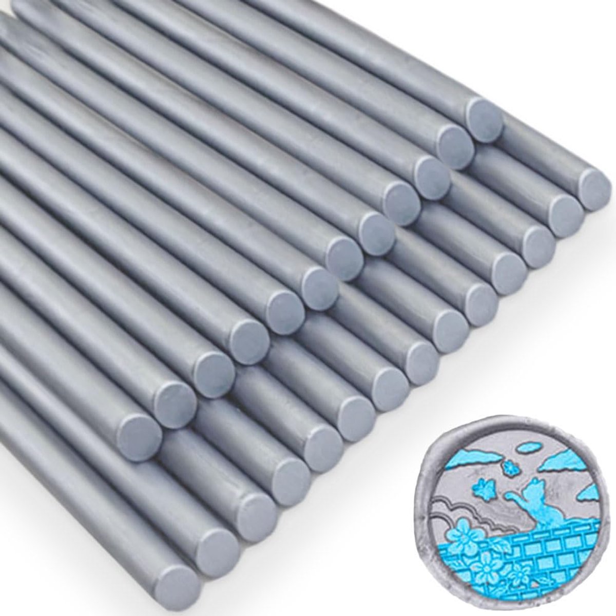 Sticks,Ioggtser 26 stuks lijmpistool waszegelsticks voor waszegelstempel, verzegelende wassticks voor lijmpistool, voor uitnodigingen, kaarten, enveloppen (Silver)
