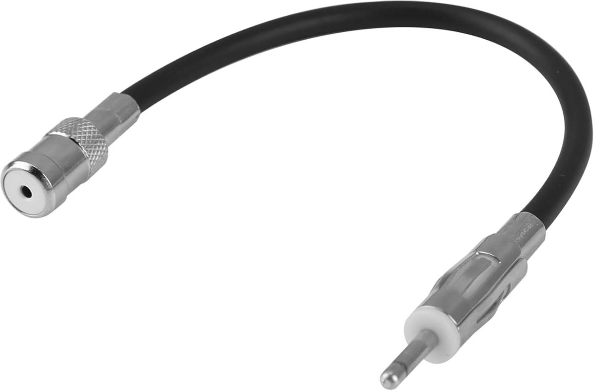 Antenne-adapter, DIN-stekker op ISO-aansluiting, met kabelverlenging 19 cm, compatibel met alle voertuigen, ideaal voor radio- en antenne-aansluiting