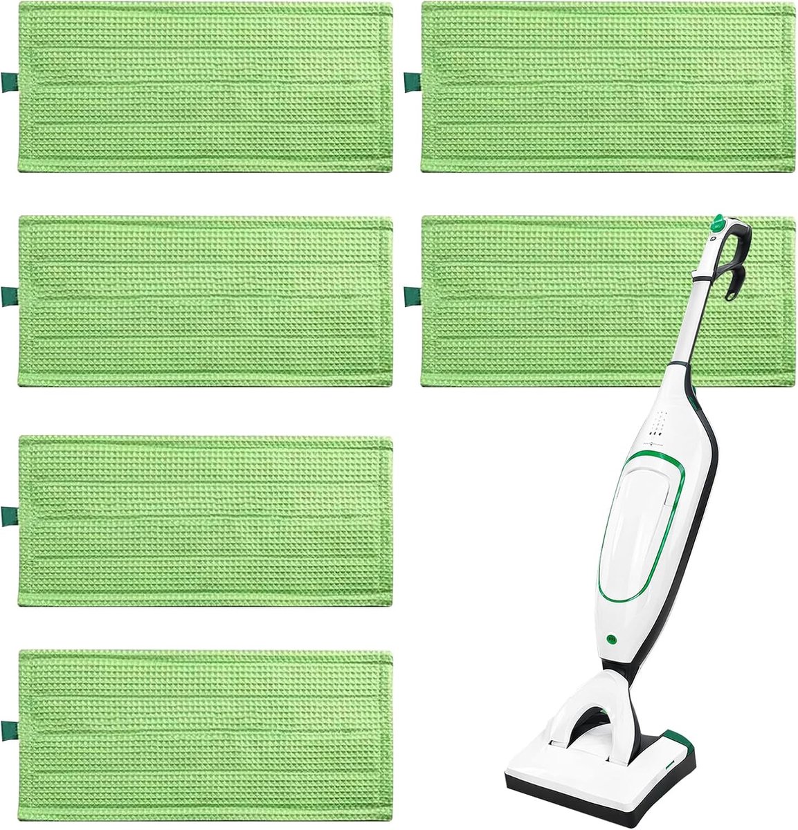 6 stuks microvezel vloerwisserpads, compatibel met Vorwerk harde vloer MF600/SPB100/SP600/SP7 stofzuiger, vervangende reinigingsdoek voor Vorwerk Tiger Kobold, herbruikbaar en wasbaar