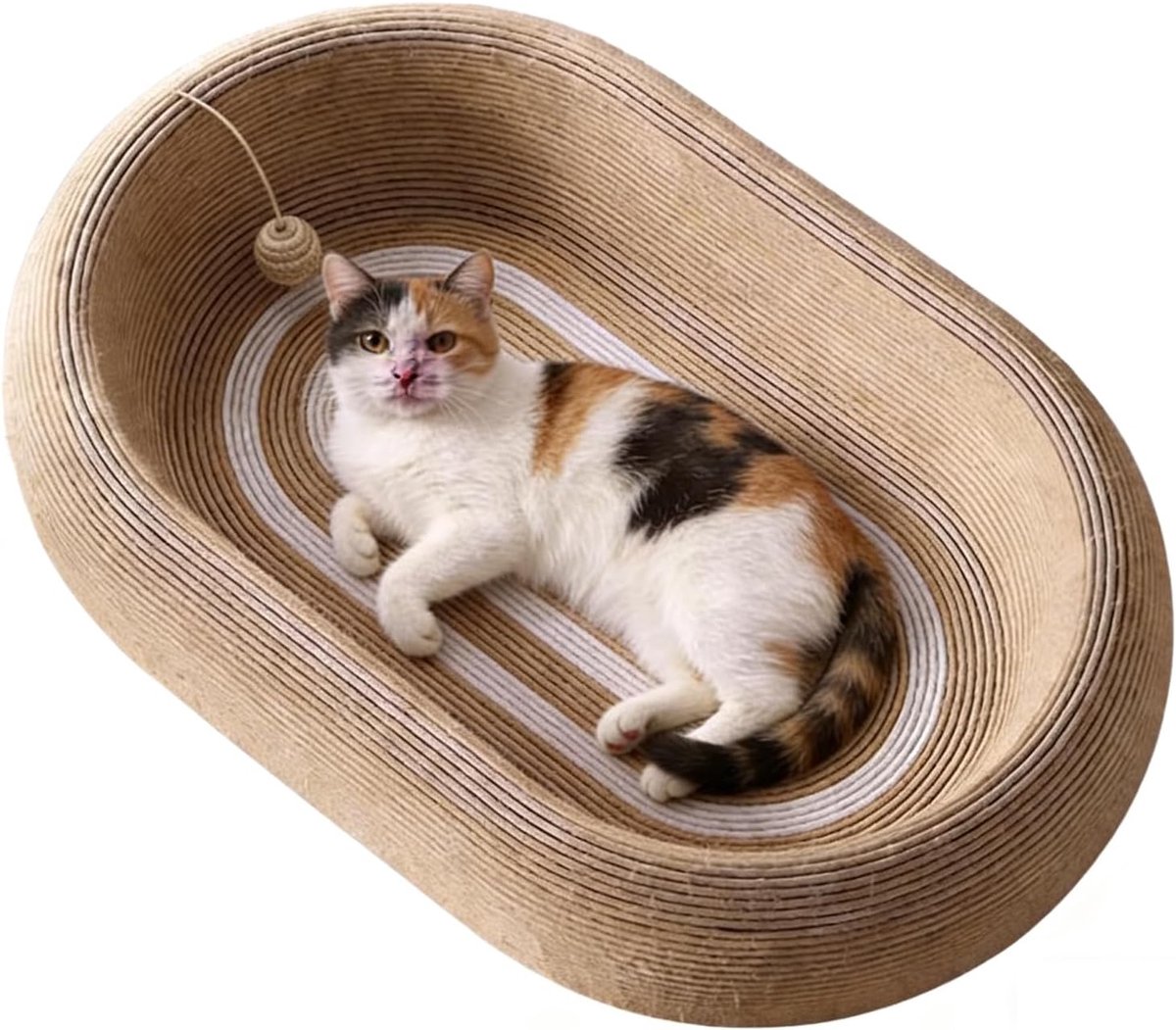 Krabmat, 2-in-1 kattenkrabbed, sisal krabmat, krabmat voor het slijpen van klauwen en rust, 60 x 40 x 12 cm krabmat voor alle katten om te spelen en te ontspannen (algemeen, versie kattenbed)
