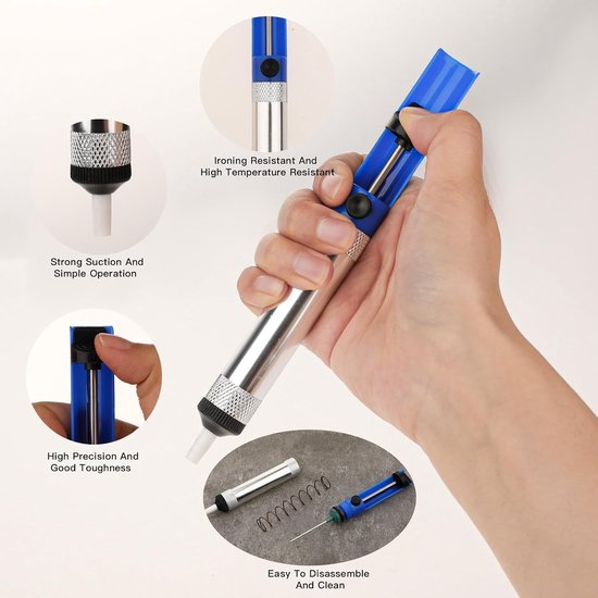 Professionele 2-delige Ontlötpomp Set voor het Verwijderen van Lood en Soldeertin, Onmisbare Accessoires voor Loodgieters en Elektronica Technici — afbeelding 5
