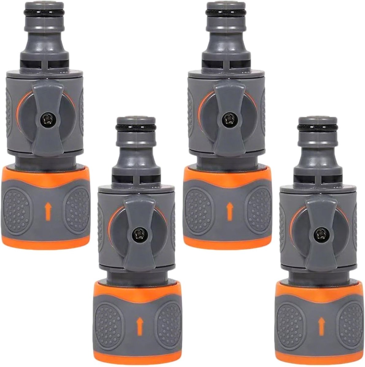 Set van 4 Slangkoppelingen met Goede Afdichting, 16.5 mm Diameter voor Tuinirrigatie, Grondonderhoud en Kleine Schoonmaakwerkzaamheden