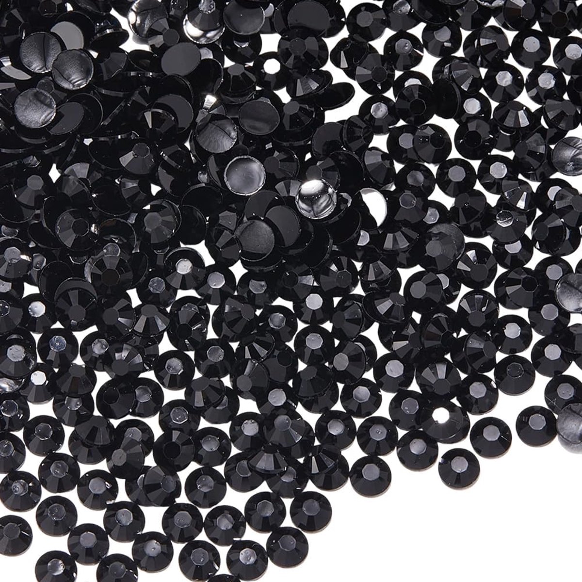 4750 stuks 4 mm zwarte hars strass steentjes bulk bedazzling halfronde platte achterkant niet-hotfix kristallen strass edelstenen steen platte rug bedels nagel decoratie voor doe-het-zelf