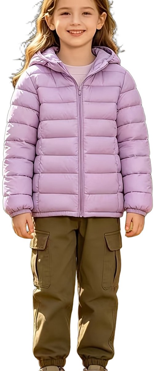 Currero Winterjas Parka Meisjes Lange Jas Meisje Wintermantel Overjas Gewatteerd Waterdicht Winter Stijlvol Mantel Kinderen Violet 2-3 Jaar Paars