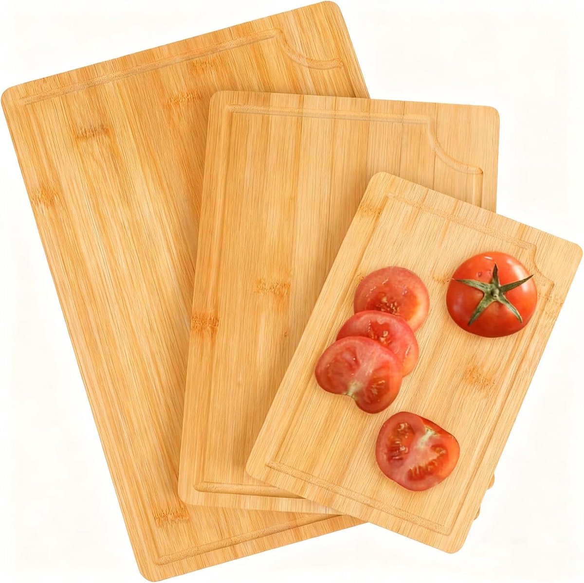 snijplanken voor de keuken 38x25cm / 30x20cm / 22x15cm - 1,5 cm dik, multifunctionele snijplank met sapgeul voor snijden, snacks en kaasplank, krasbestendig en duurzaam