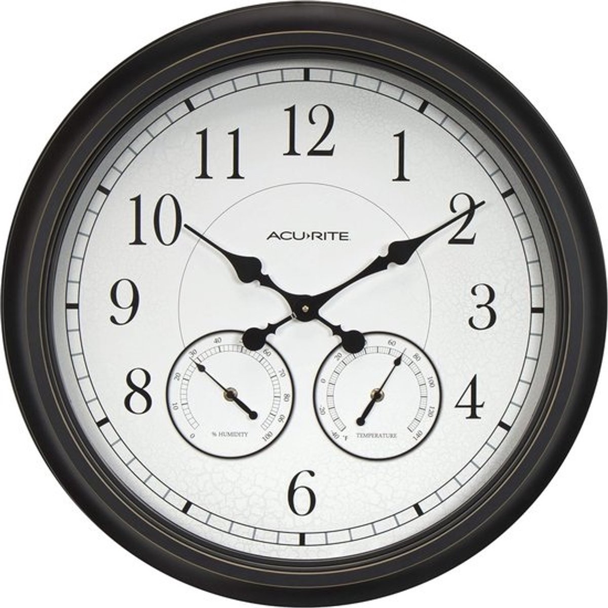 24-inch Wandklok met Thermometer en Hygrometer - Weathered Black
