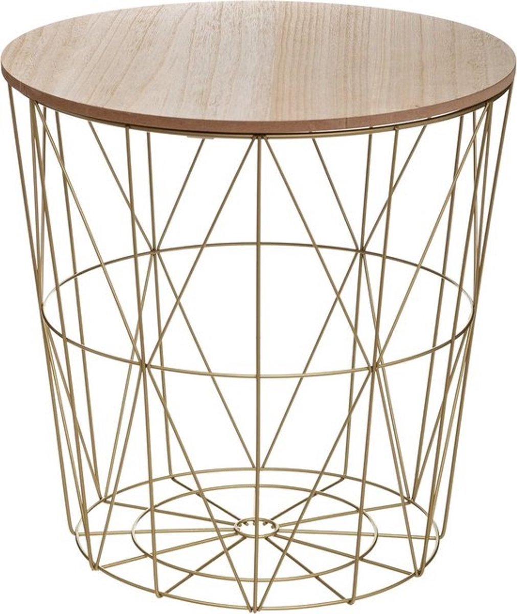 Salontafel van metaal en MDF rond 39,5 x 41 cm