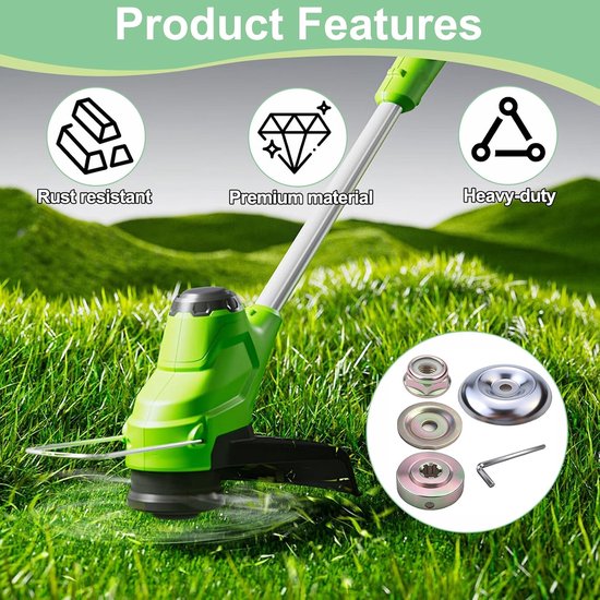 5-delig Reparatieset voor bosmaaier, metalen moeren en adapter voor messen, bevestigingsplaten en adapter voor grasmaaiermesjes — afbeelding 4