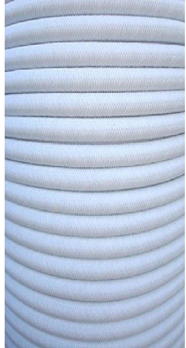 Expandertouw 20 m 10 mm - Wit Rubberen Spankabel voor Dekzeilen