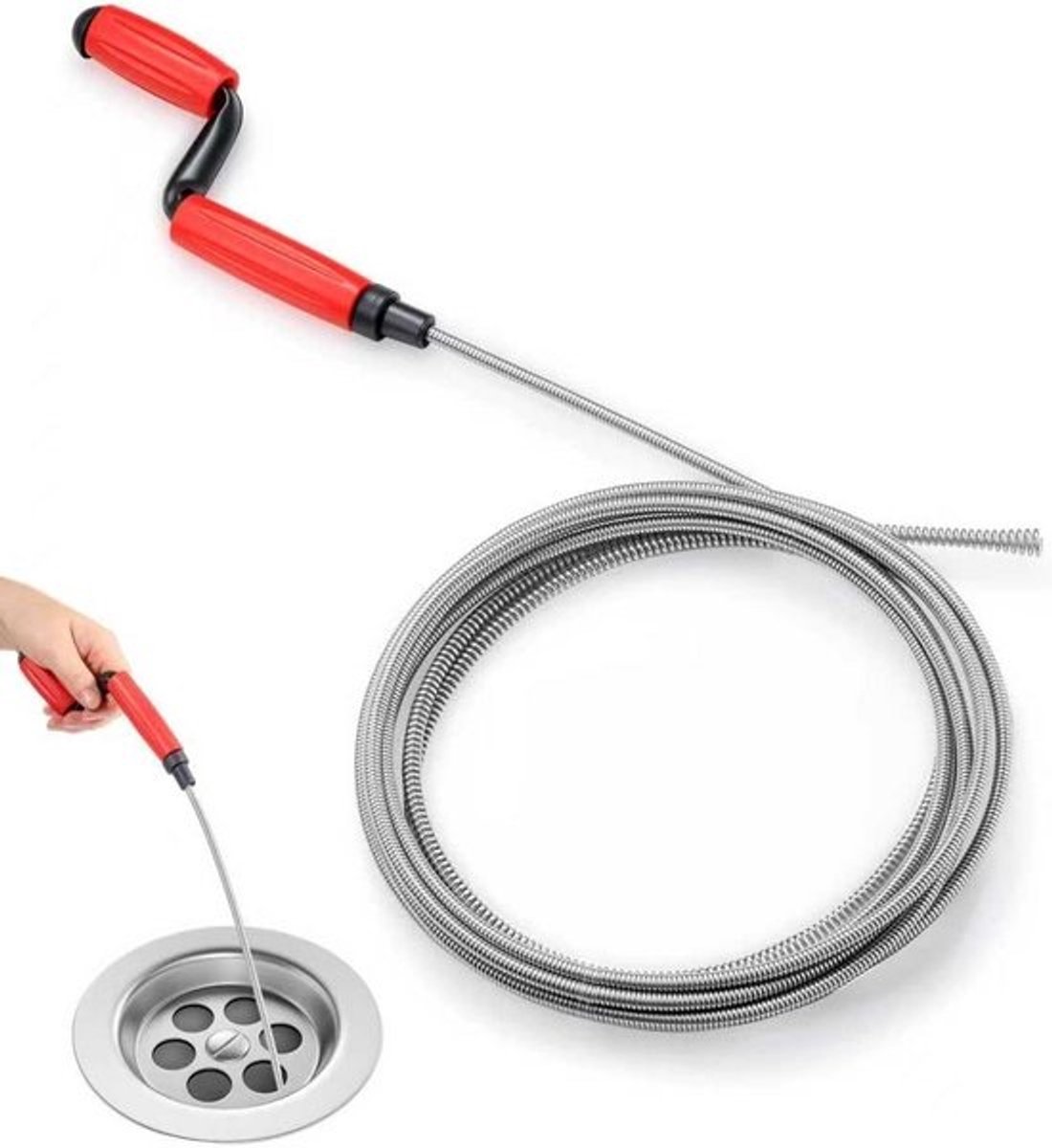 Professionele Afvoerontstopper Fret - 5 Meter Flexibele Reinigingsveer voor Keuken, Badkamer en Sifon