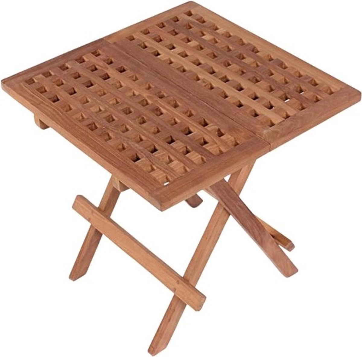 Bijzettafel Vierkant - Tuinmeubeltafel - Buiten Zitten - Inklapbaar - 50 x 50 x 51 cm - Bruin
