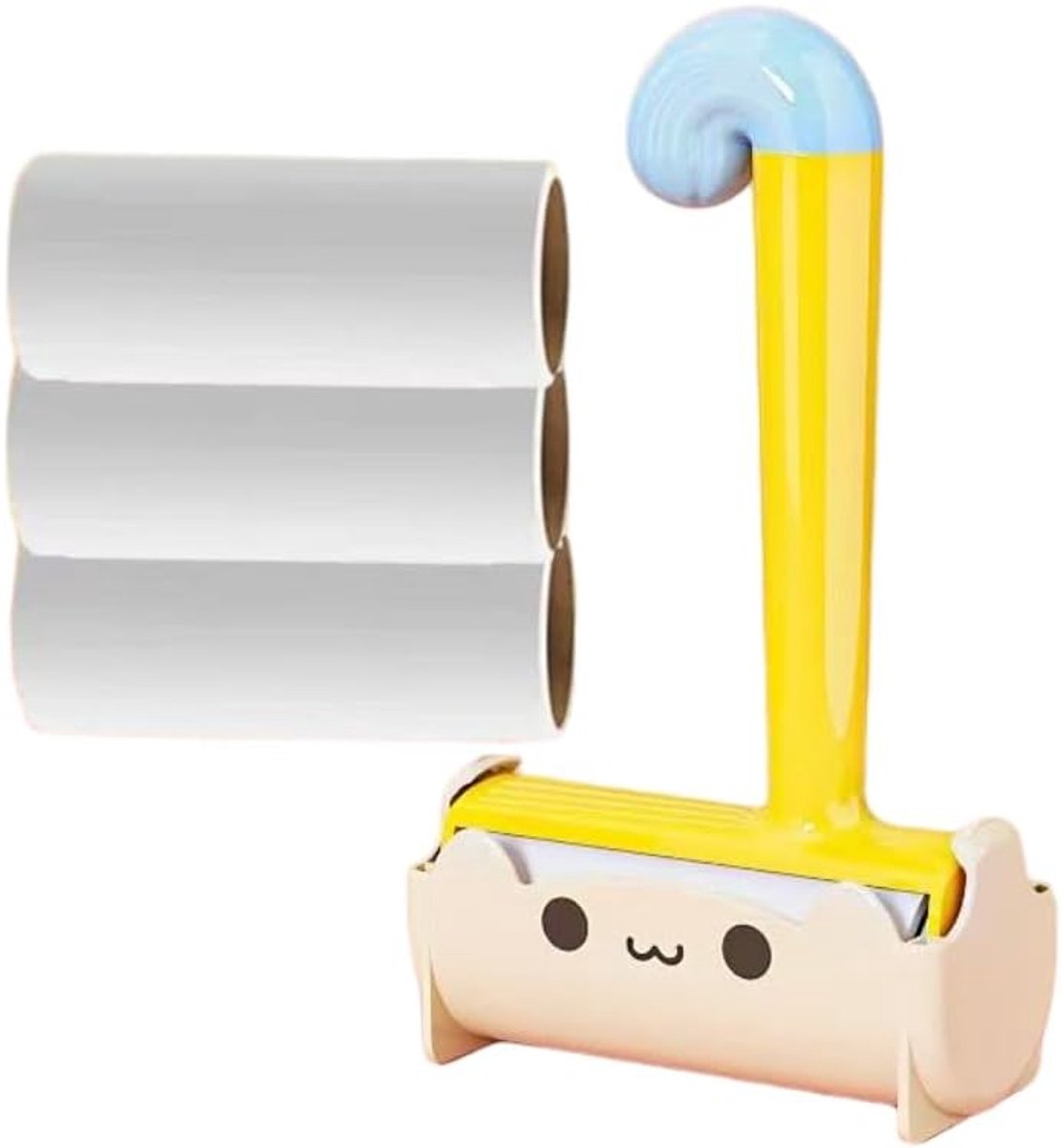 Pluizenroller met kattenthema en vervangbare kleefvellen; schattig ontwerp voor thuisgebruik; geschikt voor diverse stoffen en kleding.
