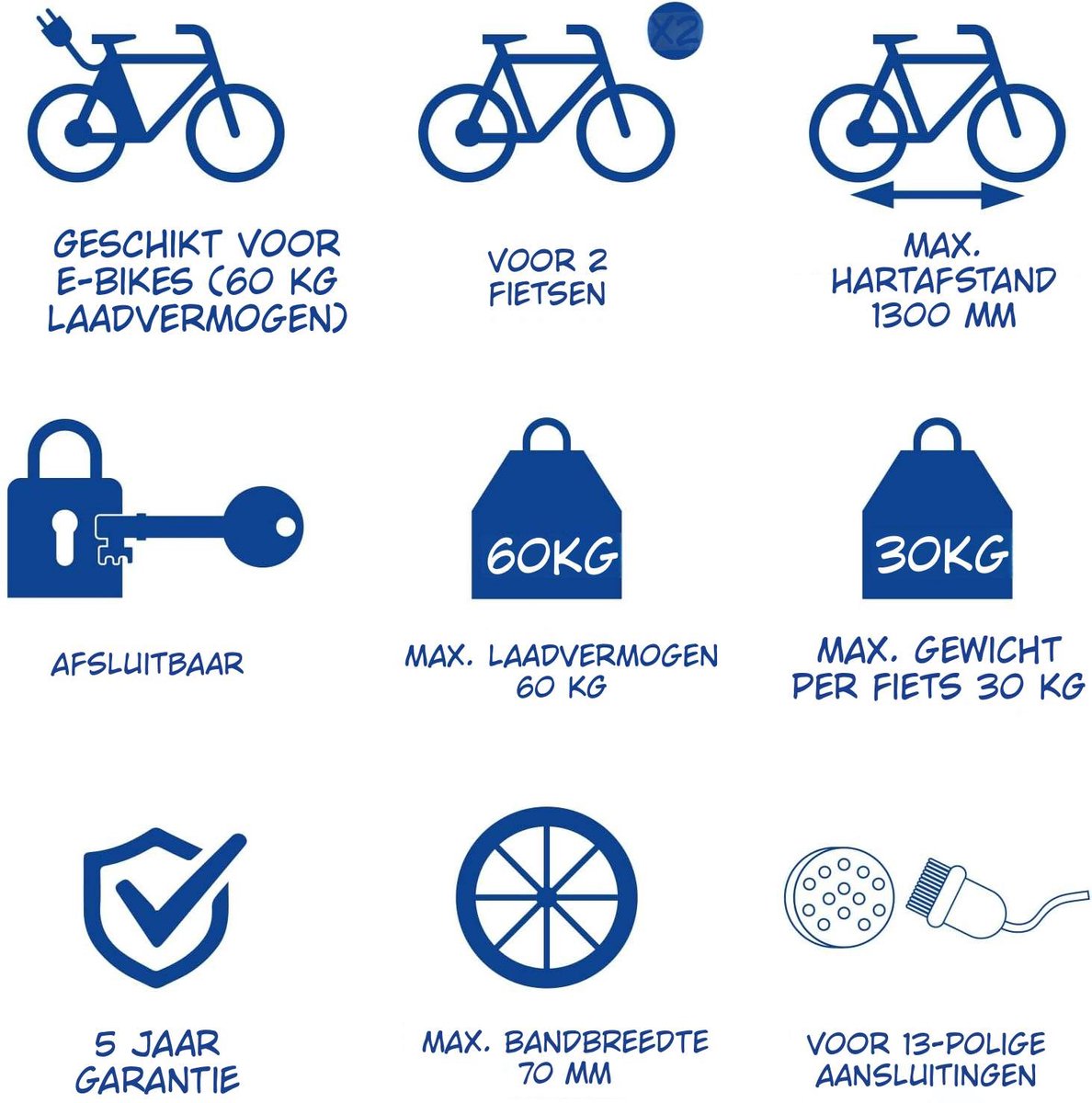 Kavora Fietsendrager - Fietsendrager Trekhaak - Fietsenrek - Zwart - 69cm x 48cm x 19cm