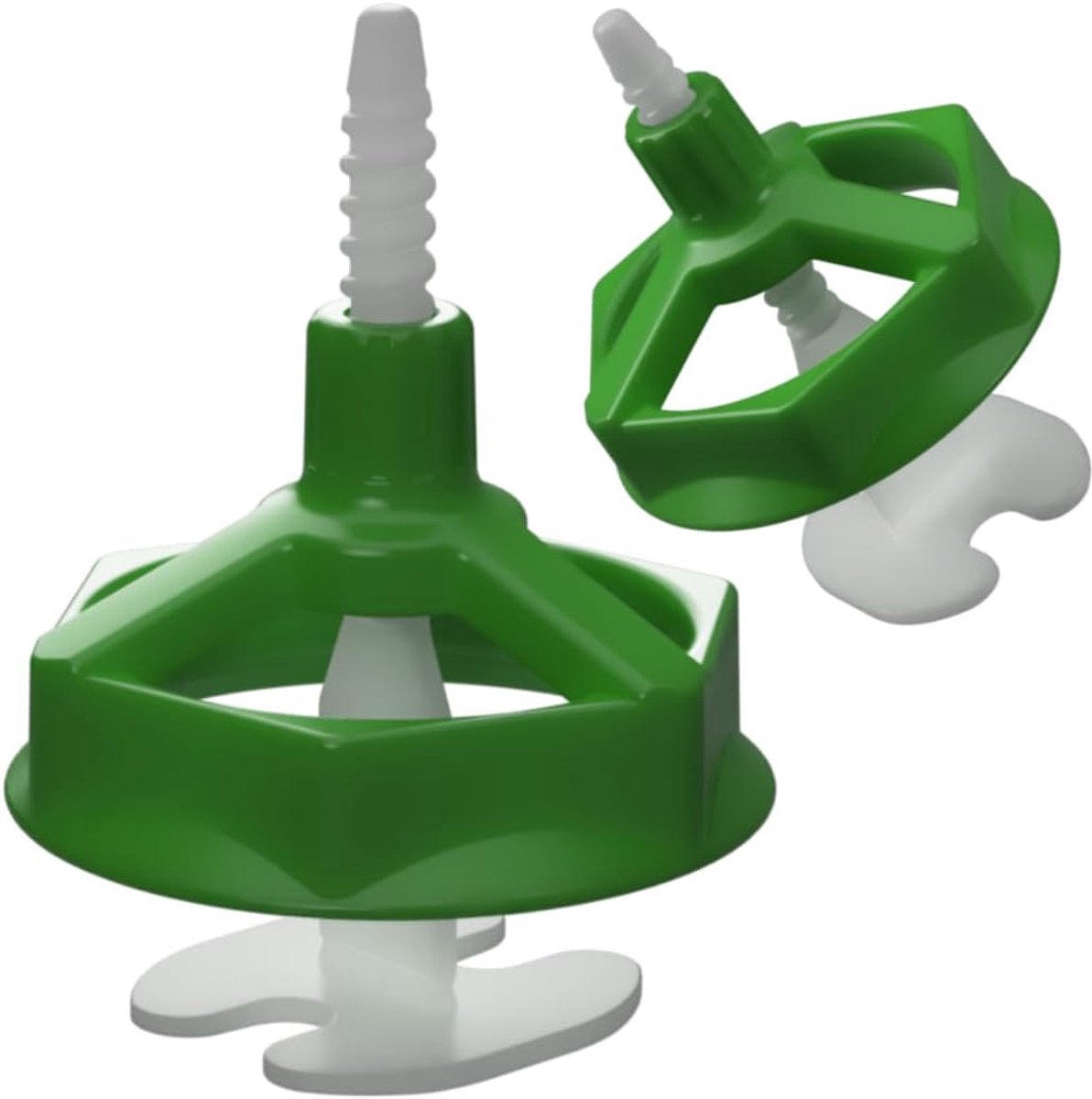 Twist tegelnivelleringssysteem, installatiehulp, professionele nivelleringsset voor wand- en vloertegels, voegbreedte, herbruikbare moer, tegelwiggen, 3 mm., 150 Zughauben + 50 Gewindelaschen