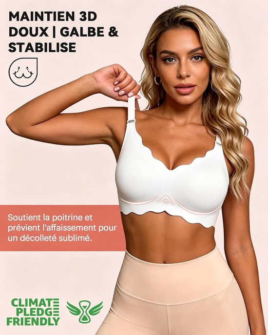 Beha zonder beugel dames Jelly Bra naadloze bralette V-hals push-up golvende rand ademend zomer zacht comfort ondergoed voor grote borsten sterke grip — afbeelding 2