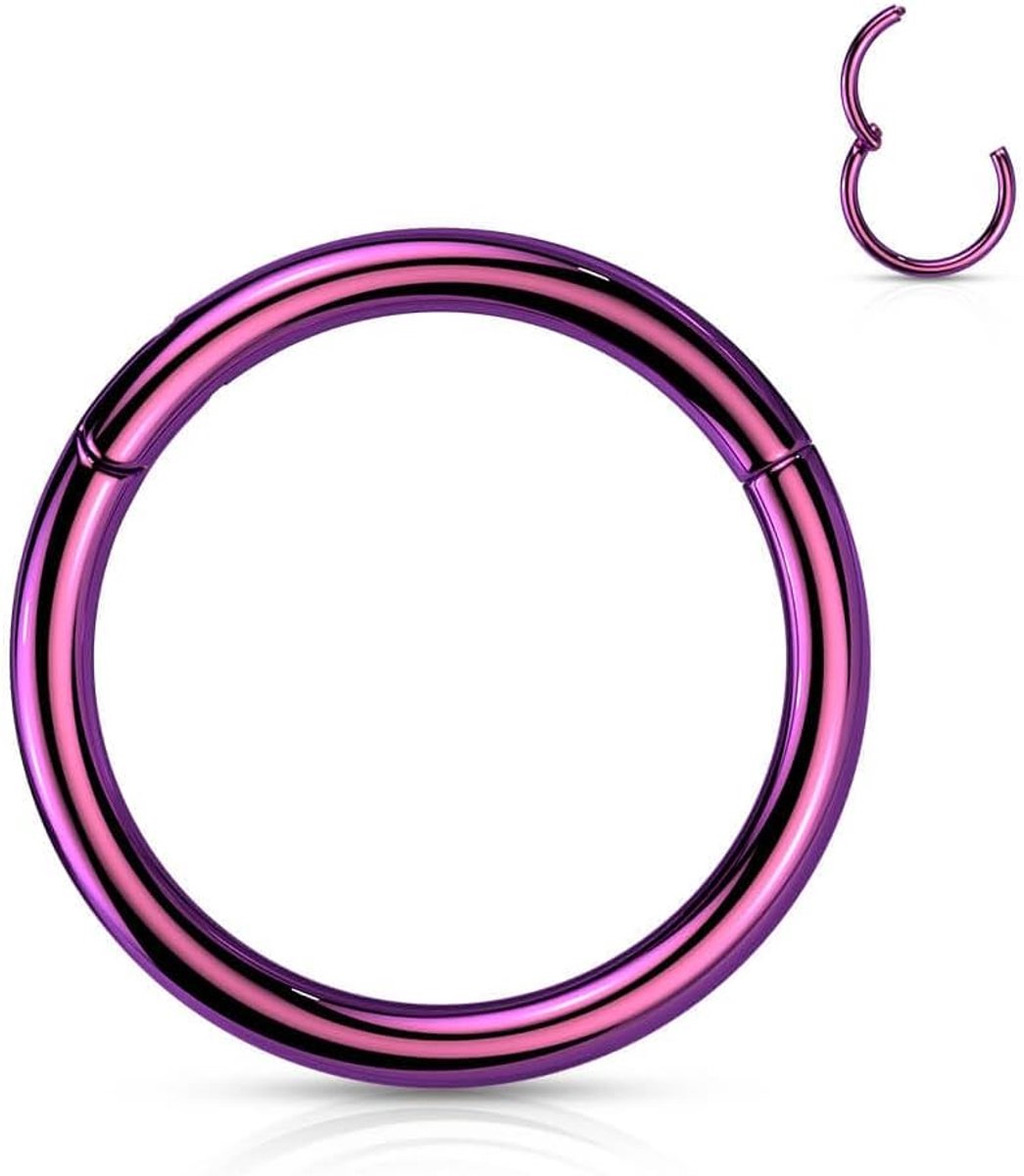 clicker ring piercing segmentring zilver helix, tragus, oor, neusring, septum 6, 8, 10 mm