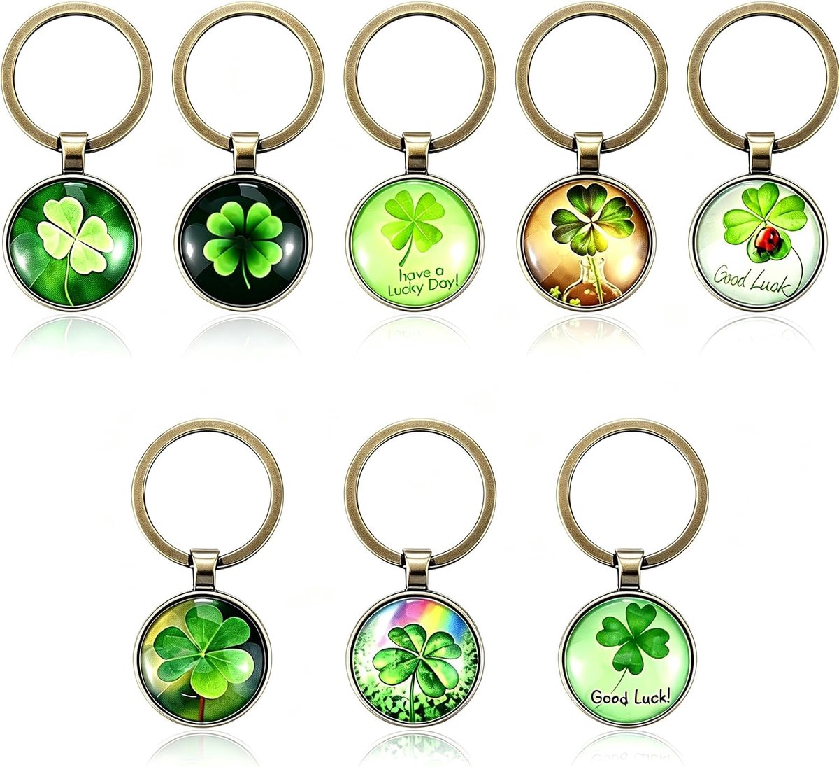 8 stuks sleutelhangers geluksbrenger, nieuwjaar van kristalglas, geluksbrenger sleutelhanger groen, sleutelhanger geluksbrenger voor Kerstmis, Nieuwjaar, verjaardagen, groen, 15×8×2cm