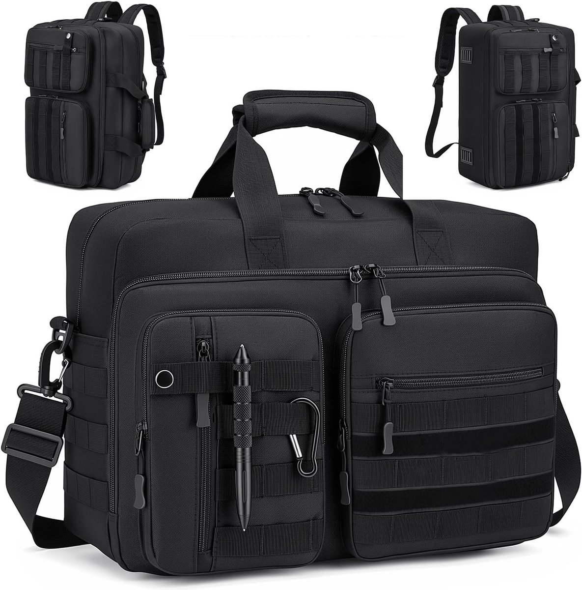 Laptop rugzak 17.3 inch - Zwart - 17,3 inch - Tactische laptoptas met meerdere vakken - Voor heren