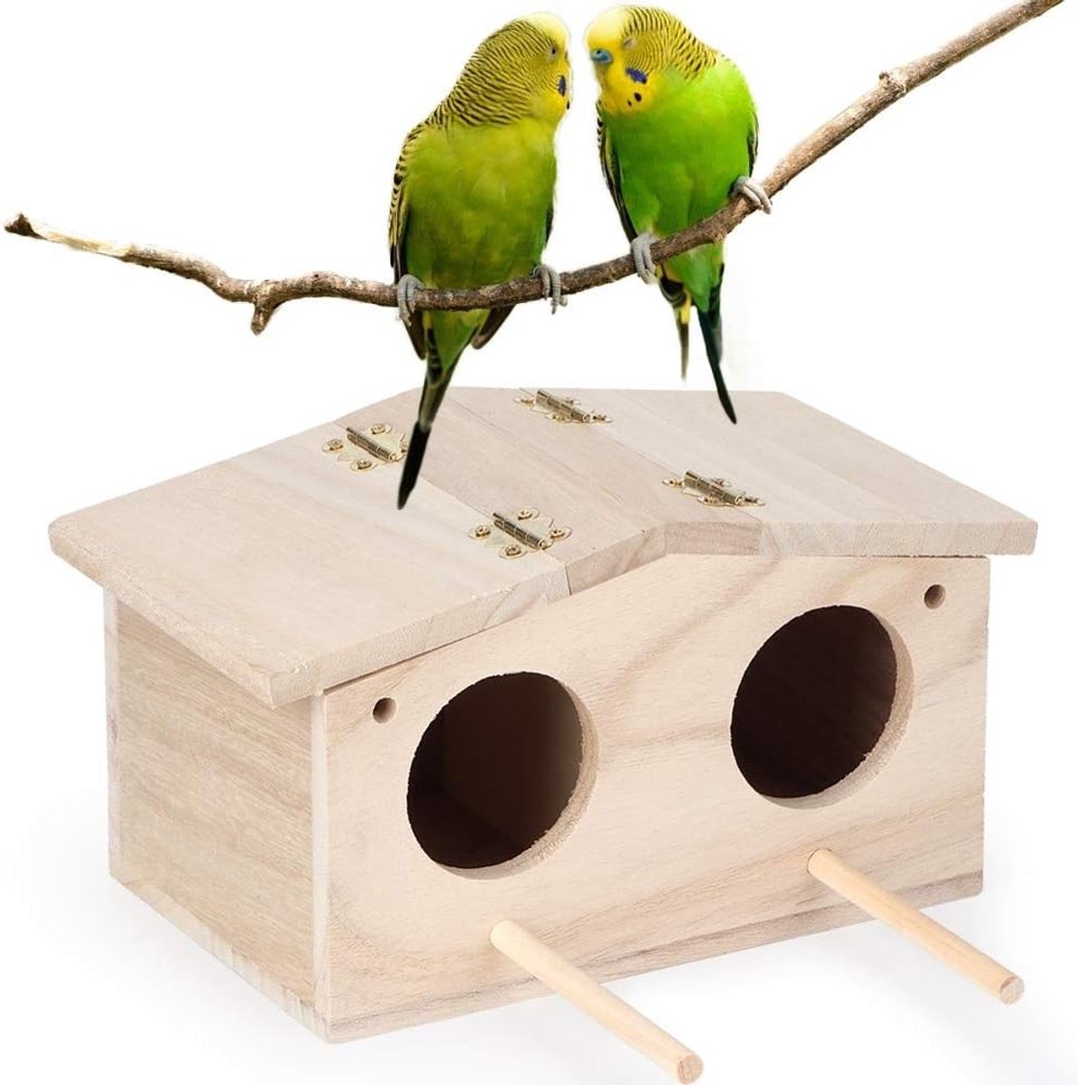 Houten Vogelhuisje voor Huisdieren, Nestkast voor Papegaaien en Zwaluwen, Ideaal voor Broeden en Nestelen