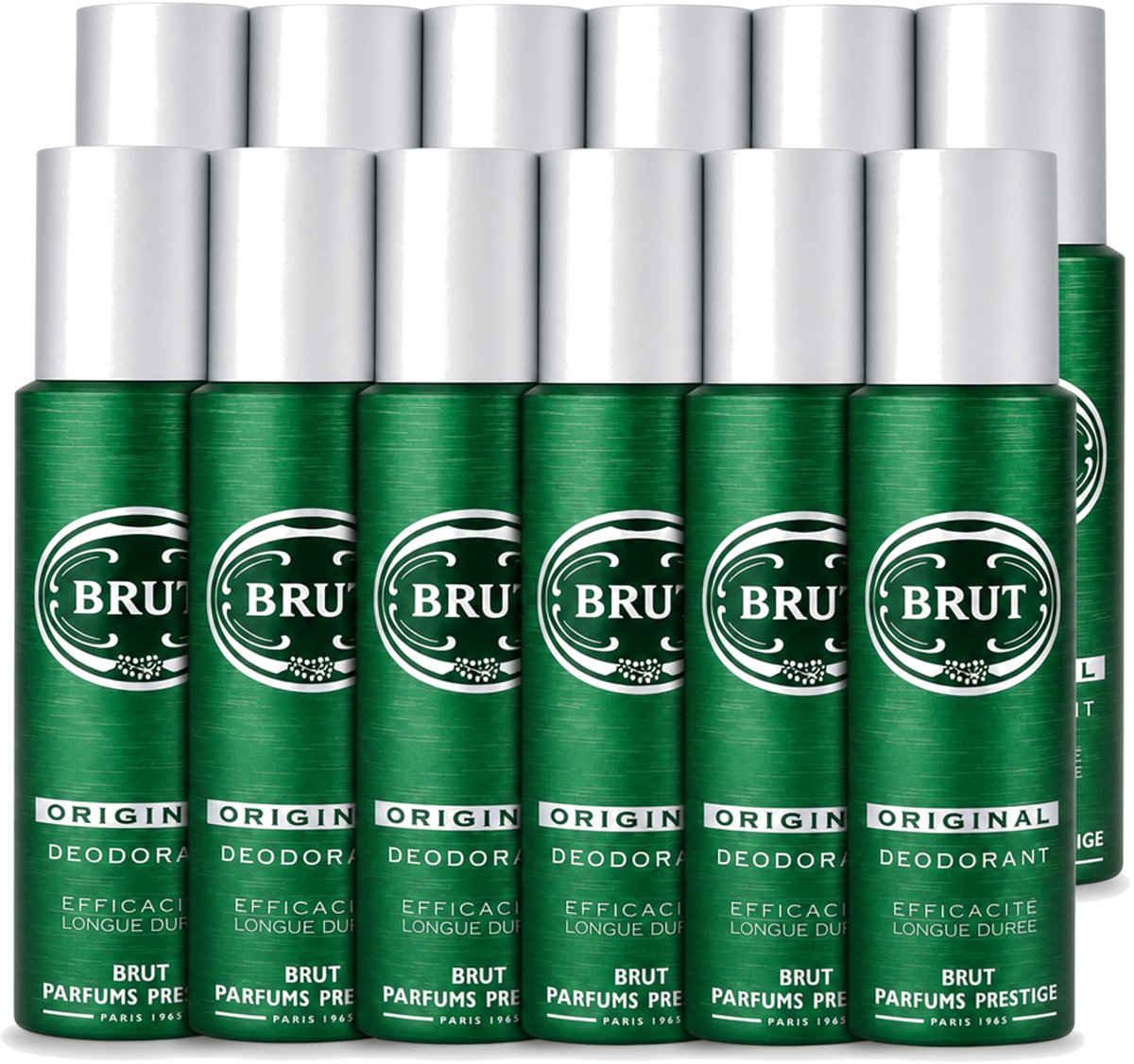 12 x Brut - Deodorant - Spray - Original - Langdurige frisheid - 200ml - Voordeelverpakking - 12 stuks