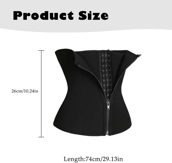 Ondersteunende Onderbust Corset voor Vrouwen, Zweetband Shapewear, Verstelbare Taille Cincher voor Gewichtsverlies en Lichaamsvorming (Zwart) — afbeelding 5