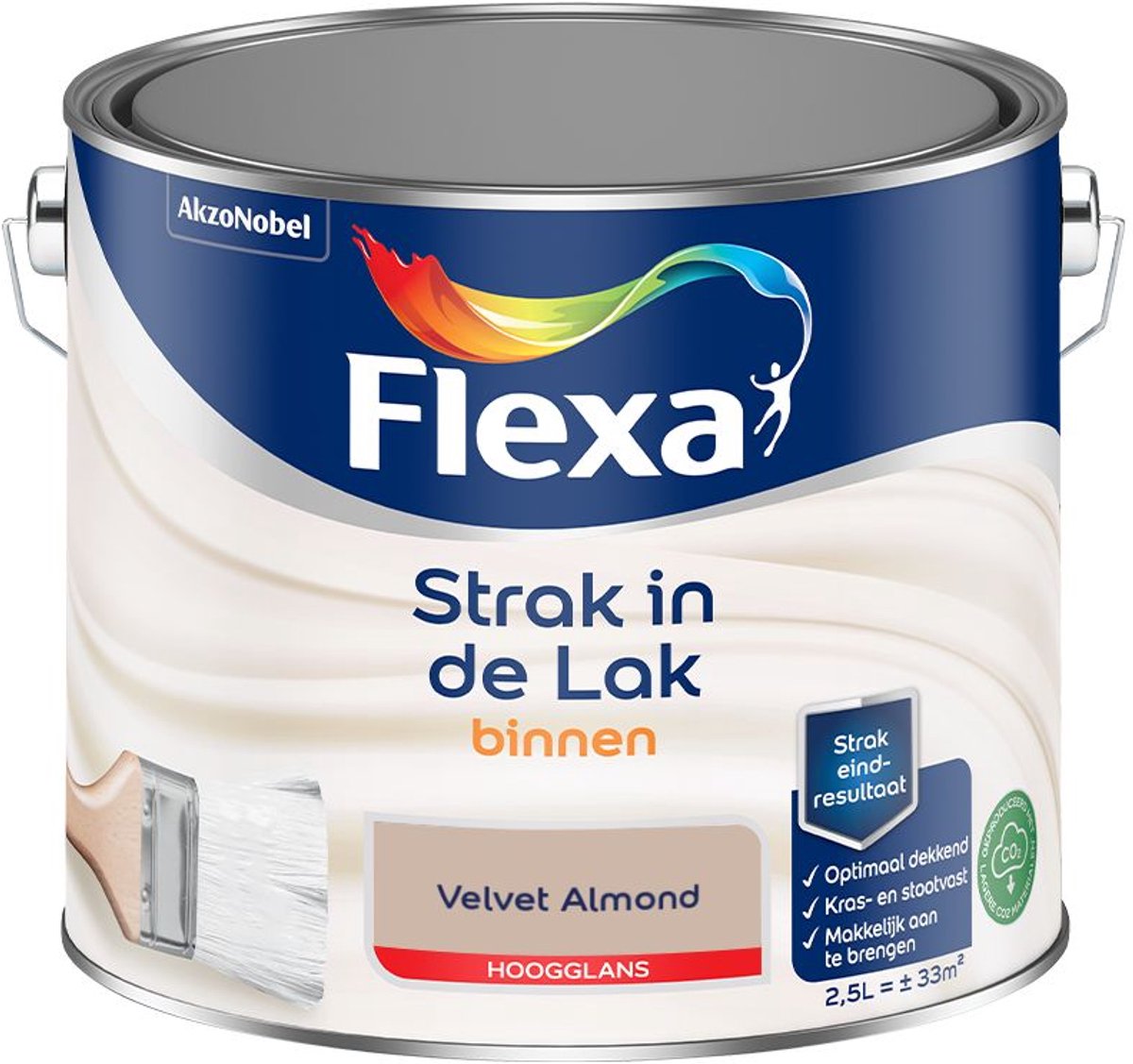 Flexa - Strak In De Lak Binnenlak Hoogglans - Velvet Almond - 2,5 L - Kleur Van Het Jaar 2027
