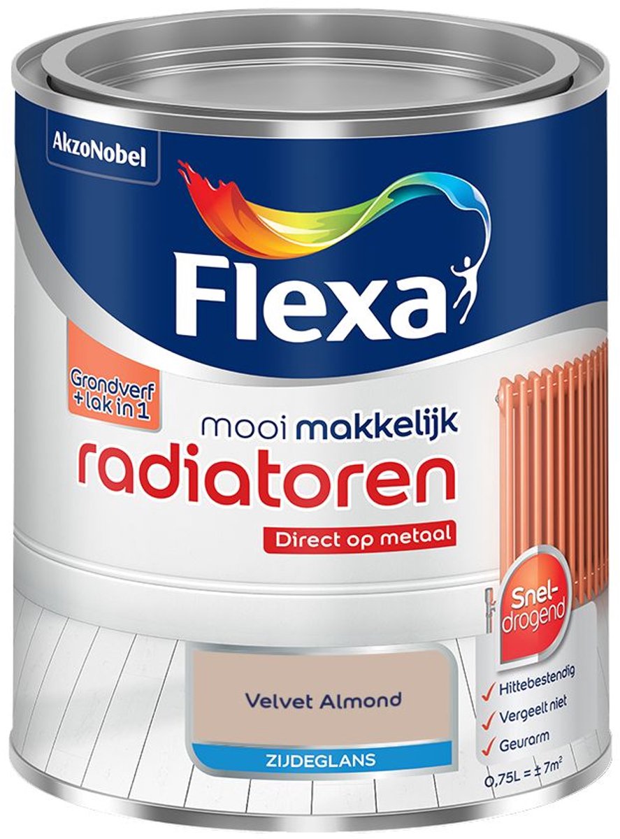 Flexa - Mooi Makkelijk Radiatoren Zijdeglans - Velvet Almond - 750 Ml - Kleur Van Het Jaar 2027