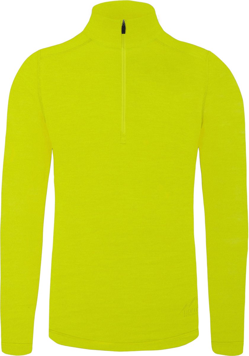 Heren-shirt met lange mouwen van merinowol en 1/4 rits „Canberra“ Geel