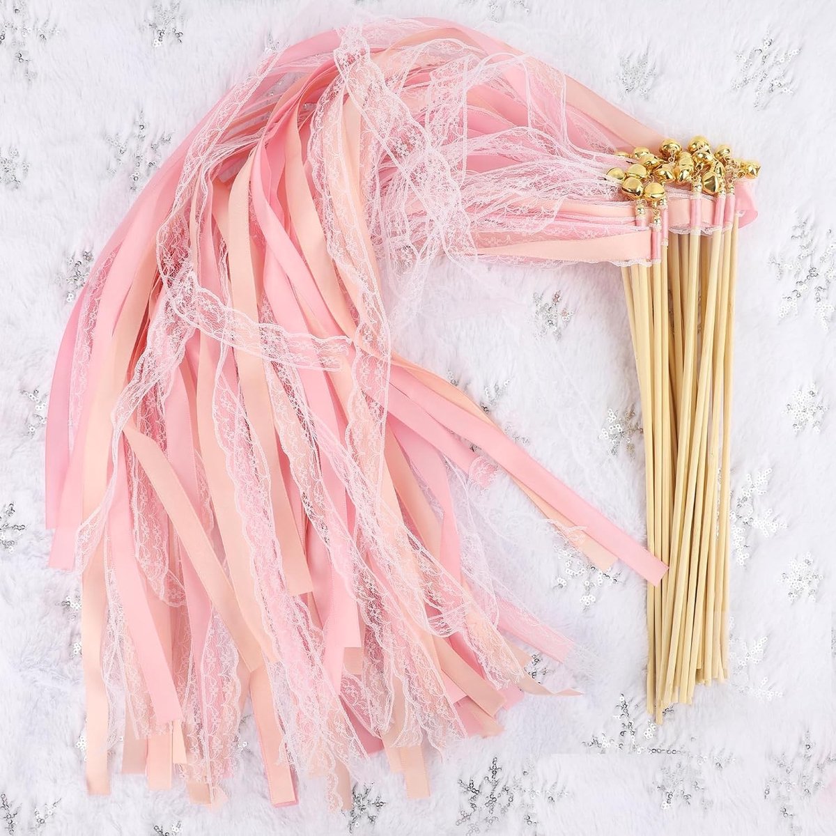 Romantische Huwelijkswands met Klokken - 30 Stuks Roze Fairy Stokken voor Bruiloften, Verjaardagen en Feestjes