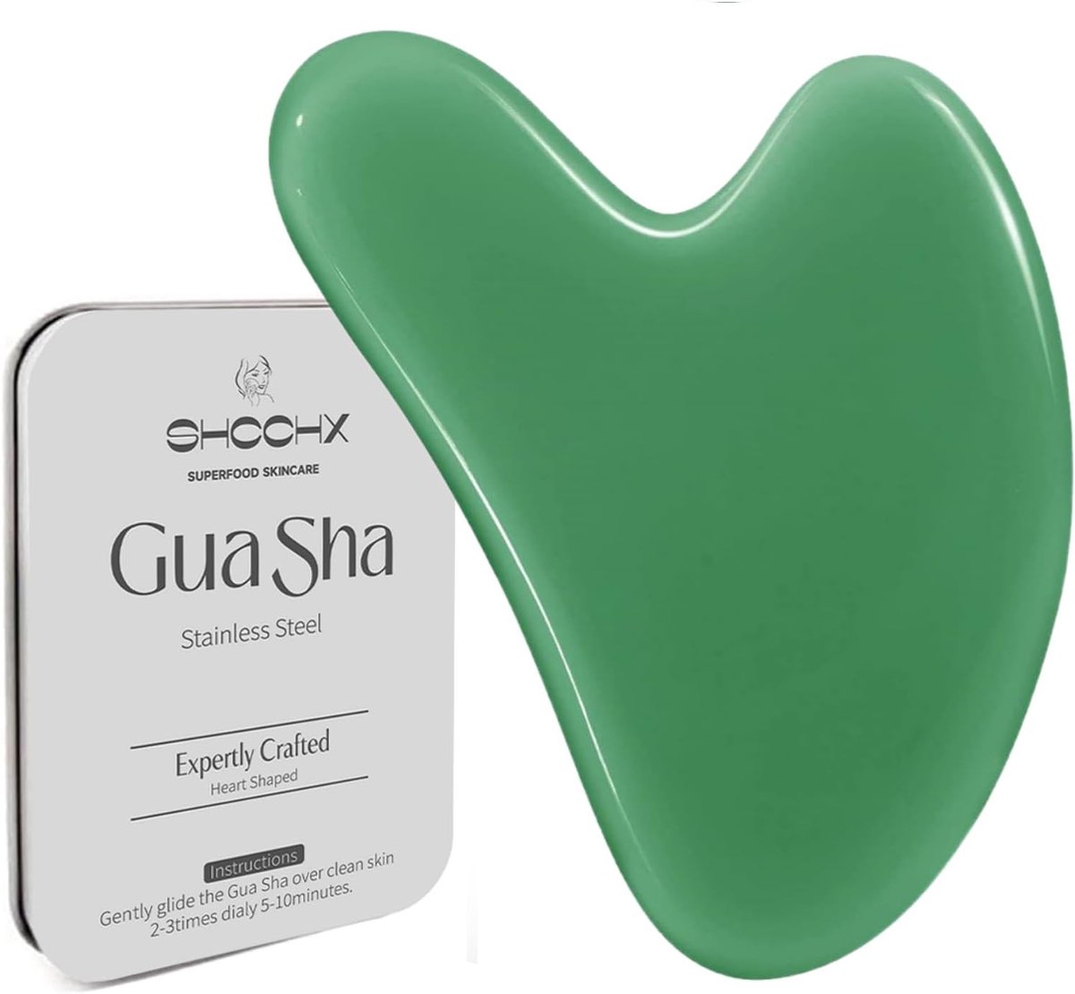Facial Gua Sha Massage Tool voor Gezicht, Hals, Rug, Armen en Benen - Verminder Wallen en Verbeter Rimpels, Perfect als Cadeau voor Vrouwen
