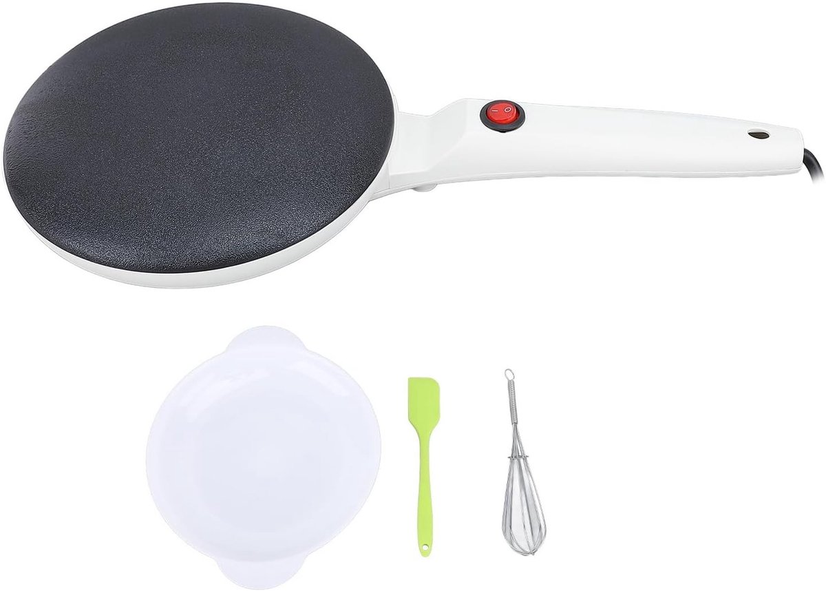 Draagbare Crepe Maker met Automatische Temperatuurregeling en Antiaanbaklaag - 8 Inch, Eenvoudig Schoon te Maken, Ideaal voor Thuisgebruik en Feestjes