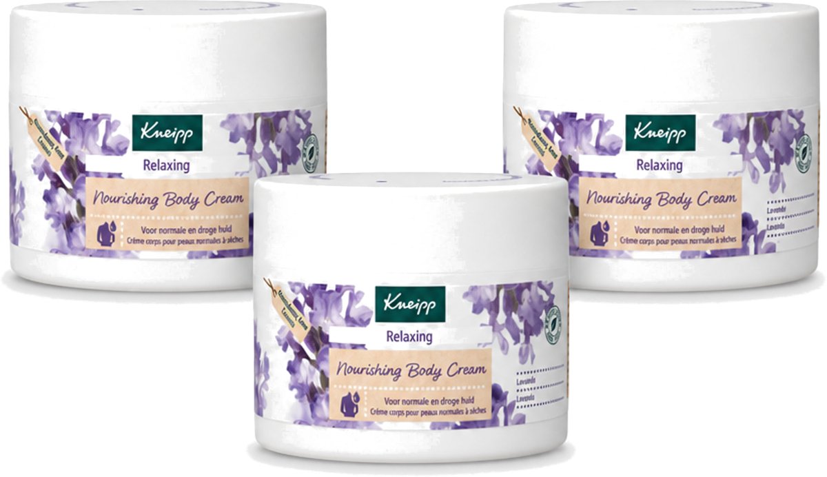 3 x Kneipp - Body crème - Relaxing - Lavendel - Rustgevende geur - 200 ml - Voordeelverpakking - 3 stuks