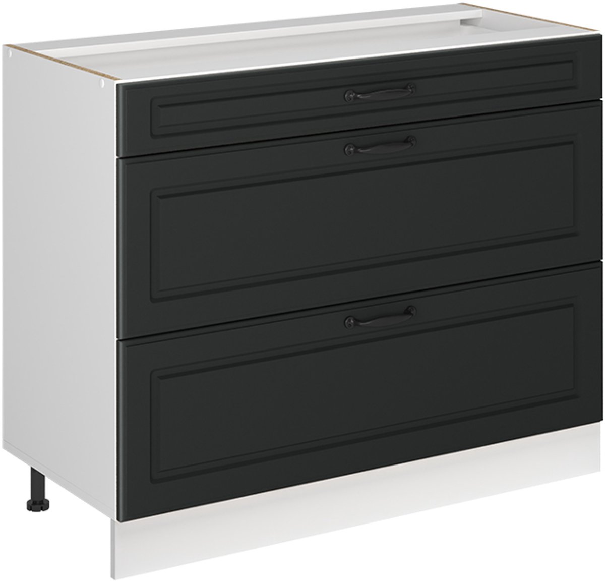 Vicco Keukenonderkast R-Line, Antraciet landelijk/Wit, 100 cm zonder werkblad