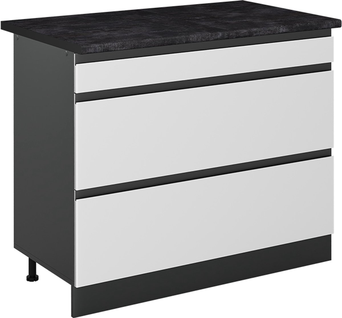 Vicco Keukenonderkast R-Line, Wit/Antraciet, 100 cm antraciet werkblad