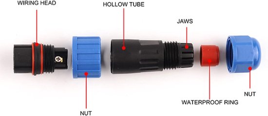Waterdichte 3-Pins Stekkerverbinding, IP68, 250V 10A, Geschikt voor Marine en Elektrische Toepassingen