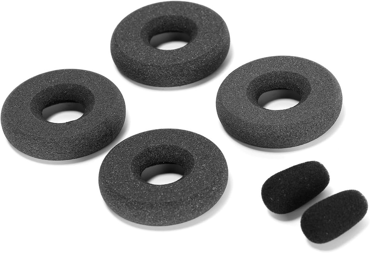 Set van 4 Stuk Foam Oorkussens met 2 Microfoon Spons Covers voor Headsets en Hoofdtelefoons